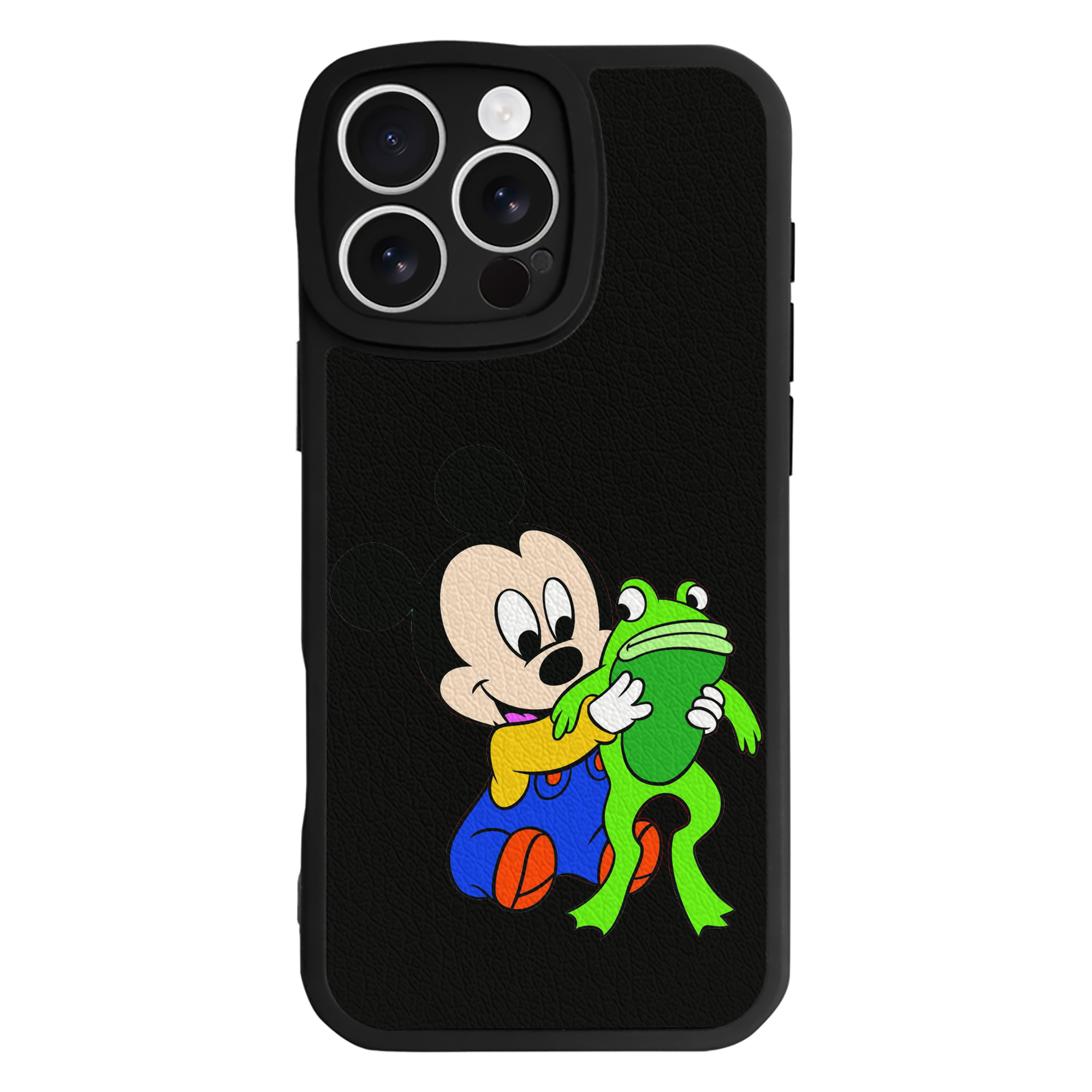 （画像用） ミッキーマウス Mickey Mouse 【iPhone 16シリーズ対応】シリコンスマホケース（レザー調） 材質：シリコン